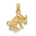 10K 3-D Taurus Zodiac Pendant - Image 4