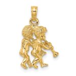 10K 3-D Gemini Zodiac Pendant - Image 4
