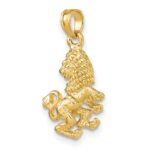 10K 3-D Leo Zodiac Pendant - Image 5