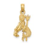 10K 3-D Aquarius Zodiac Pendant - Image 3