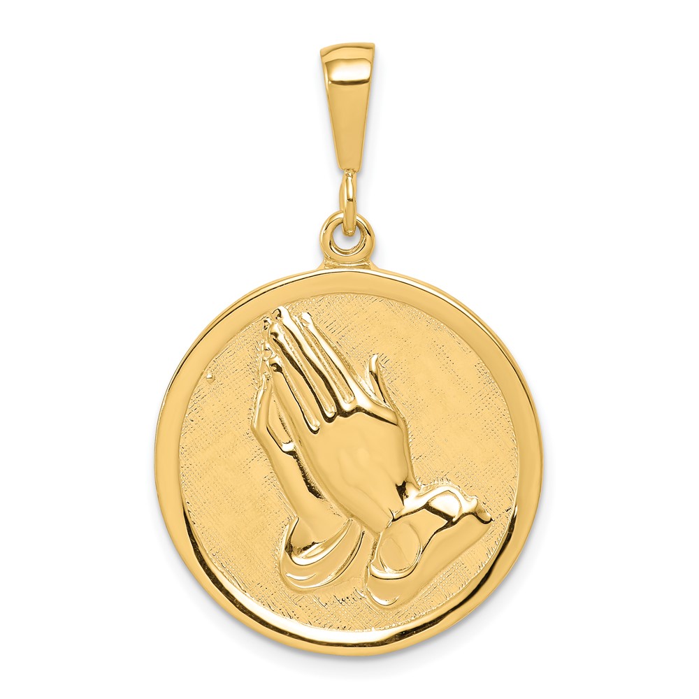 10C327.jpg 10k Praying Hands Reversible with Serenity Prayer Pendant - Image 1