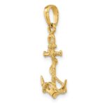 10K 3-D Anchor w/Shackle and Entwined Rope Pendant - Image 5