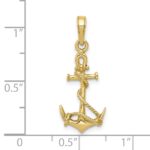 10K 3-D Anchor w/Shackle and Entwined Rope Pendant - Image 4