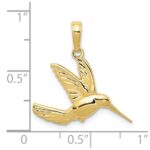 10K Hummingbird in Flight Pendant - Image 4
