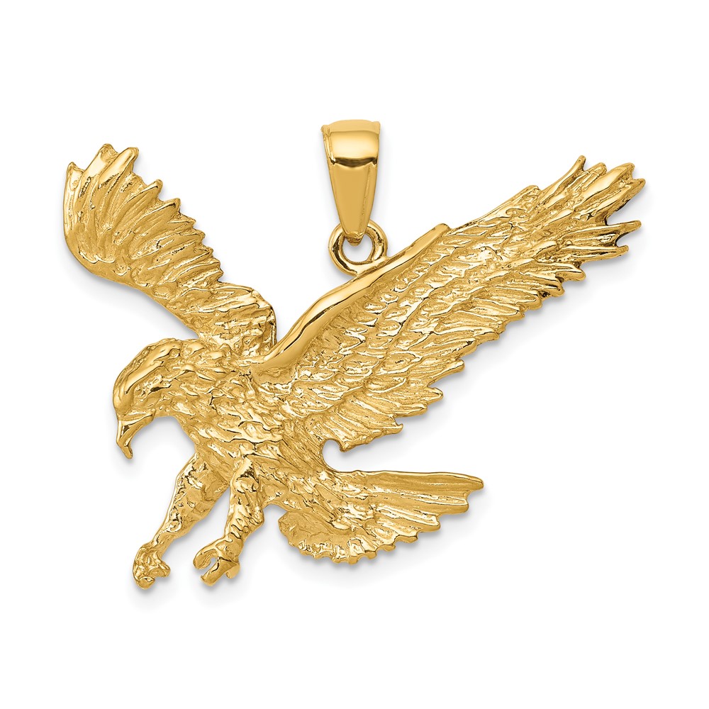 10C3489.jpg 10K Textured Eagle Landing Pendant - Image 1