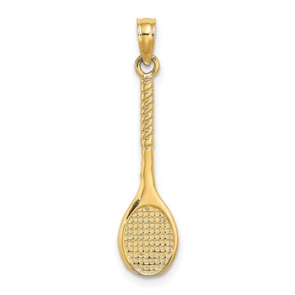 10K 3-D Tennis Racquet Pendant