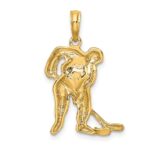 10k Hockey Player with Stick and Puck Charm - Image 4