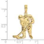 10k Hockey Player with Stick and Puck Charm - Image 3