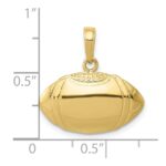 10K Football Profile Pendant - Image 4