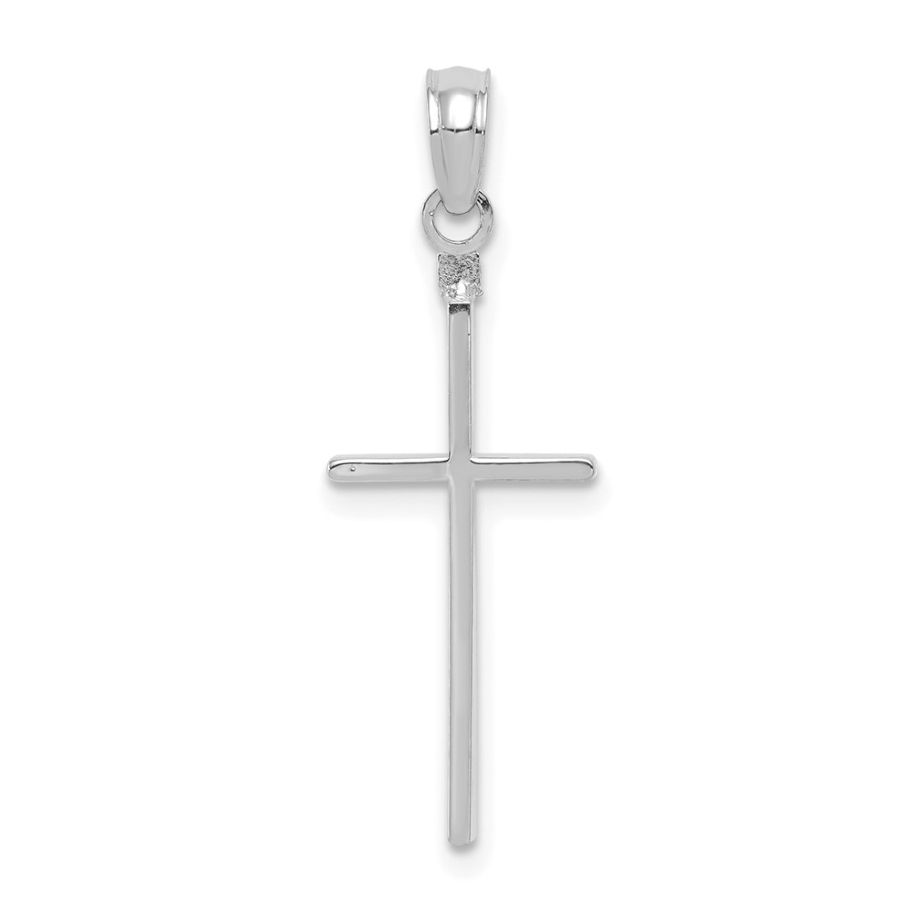 10C3783W.jpg 10K White Gold Polished Cross Pendant - Image 1