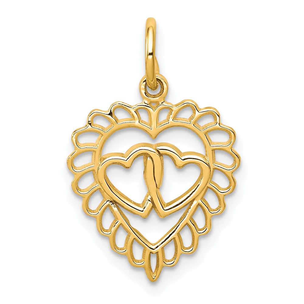 10C398.jpg 10k Heart Charm - Image 1