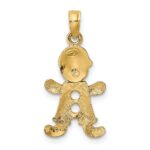 10k Playful Boy w/Cut Out Buttons Charm - Image 4