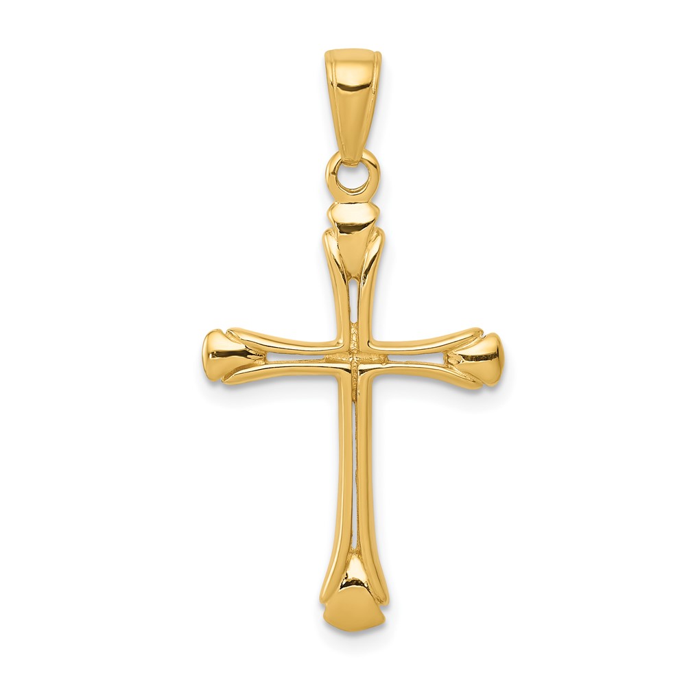 10C4242.jpg 10K Cross with Triangle Tips Pendant - Image 1
