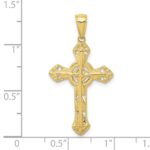 10K Stick Cross on Ornate Cross Pendant - Image 3
