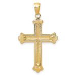 10K Two-tone Cross in Budded Yellow Cross Frame Pendant - Image 4