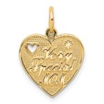 10K VERY SPECIAL MOM Heart Charm