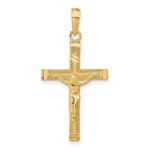 10K Diamond-cut Fancy Tipped Crucifix Pendant