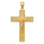 10K Textured Crucifix Latin Cross Pendant
