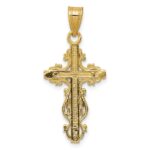 10K Two-tone Small Narrow Cross w/Crucifix Pendant - Image 4