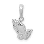 10K White Gold Praying Hands Pendant