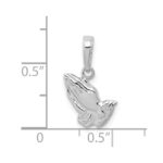 10K White Gold Praying Hands Pendant - Image 4