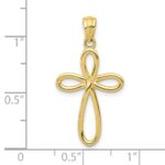 10k Yellow Gold Ribbon Cross Pendant - Image 3