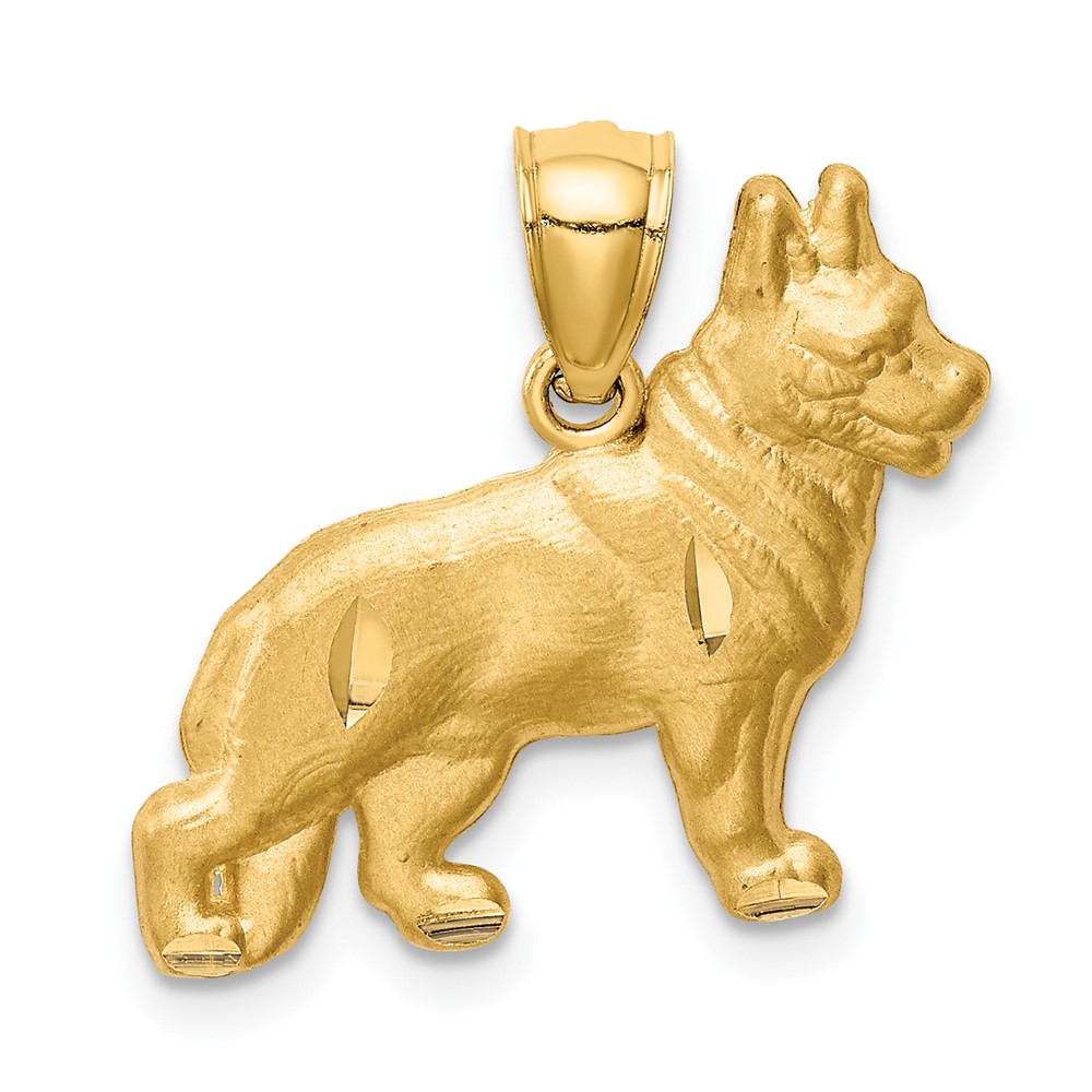 10C4729.jpg 10K Diamond-cut German Shepard Pendant - Image 1