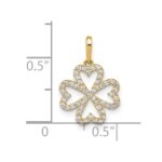 10k Polished CZ Four-leaf Clover Pendant - Image 4