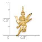 10k Solid Satin Angel Charm - Image 3