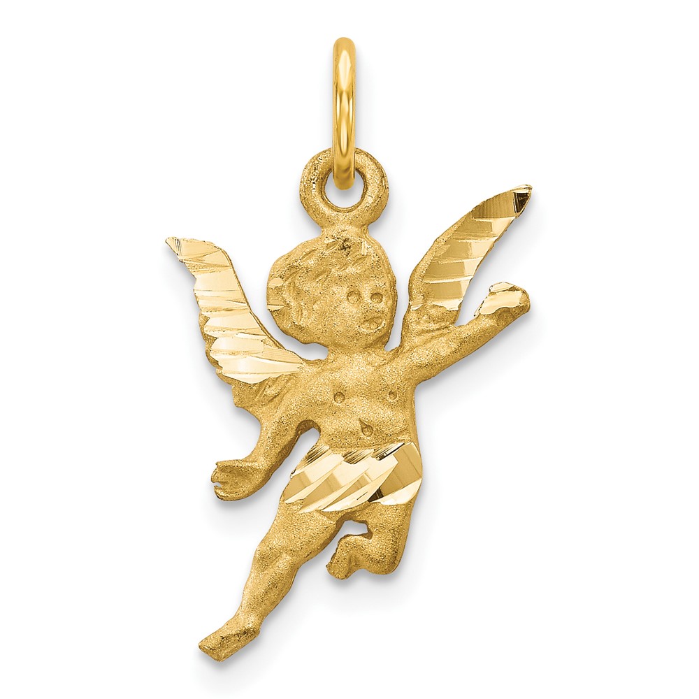 10C515.jpg 10k Solid Satin Angel Charm - Image 1