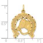 10k Solid Flat-Backed Horsehead in Horseshoe Charm - Image 3