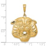 10K Solid Polished Tiger Head Charm - Image 3