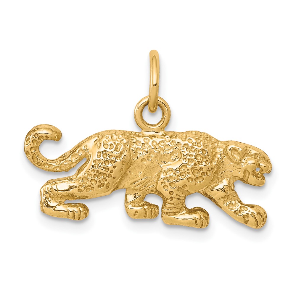 10C590.jpg 10k Solid Satin Small Leopard Charm - Image 1