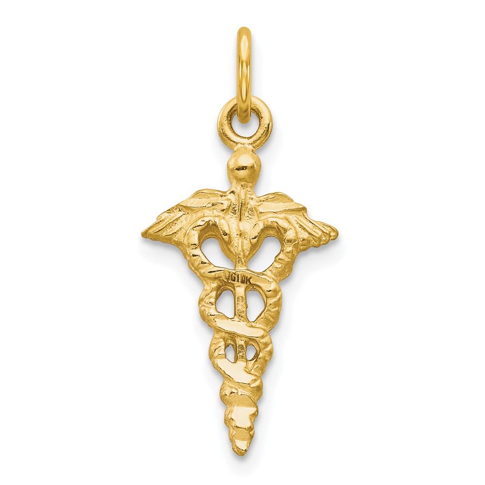10C744.jpg 10k Solid Caduceus Charm - Image 1