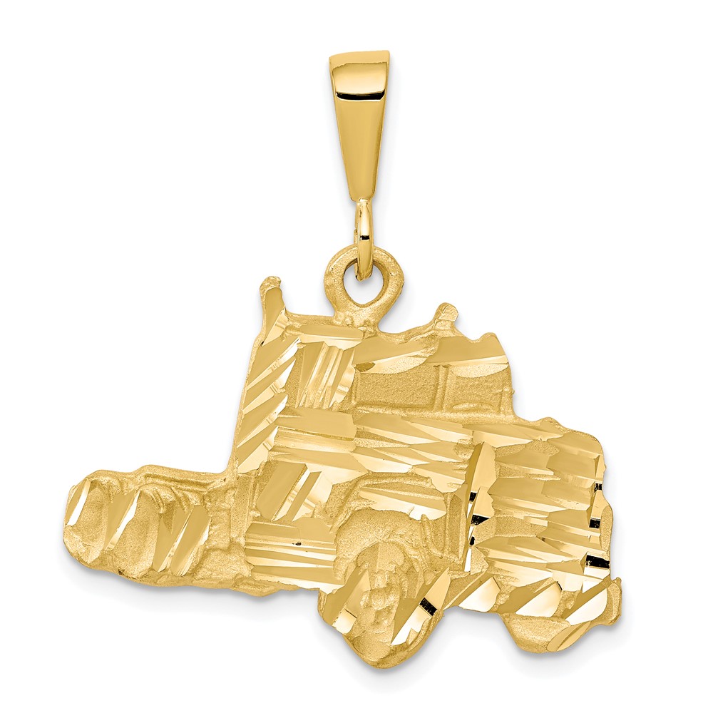 10C754.jpg 10k Solid Diamond-cut Semi Truck Charm - Image 1