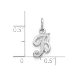 10k White Gold Initial B Charm - Image 2