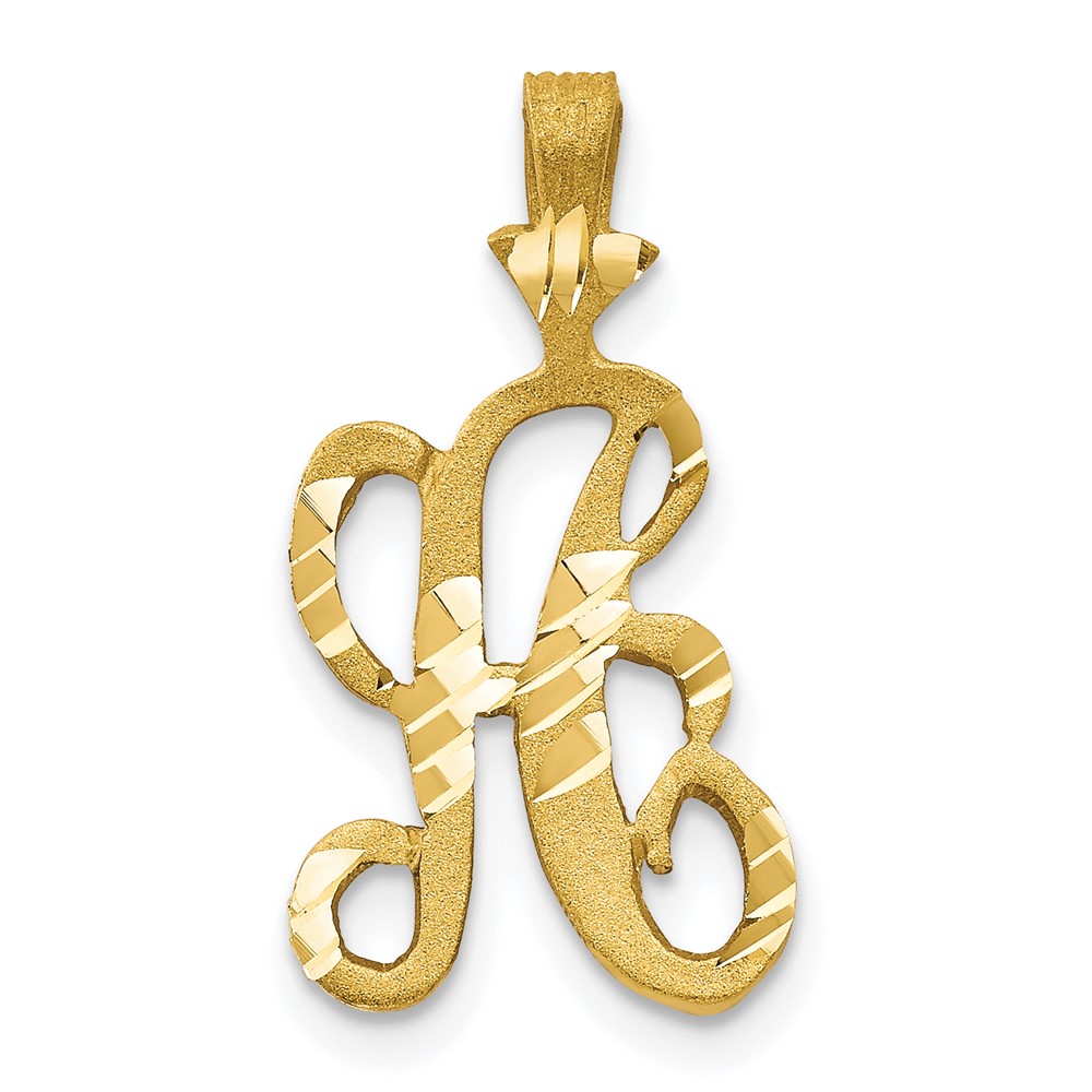 10C767A.jpg 10k Diamond-cut Grooved Initial A Charm - Image 1