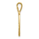 10k Diamond-cut Grooved Initial D Charm - Image 2