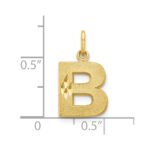 10K Satin Diamond-cut Initial B Charm - Image 3