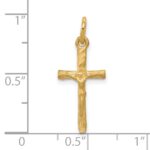 10k Solid Satin Polished Cross Charm - Image 3