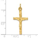 10k Solid Polished Crucifix Pendant - Image 3