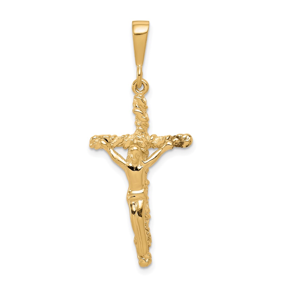 10C81.jpg 10k Solid Polished Crucifix Pendant - Image 1
