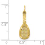 10k Solid Racquetball Racquet Charm - Image 3