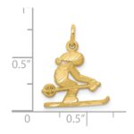 10k Diamond-cut Skier Charm - Image 3