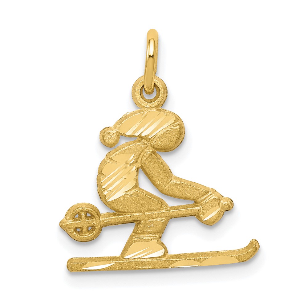 10C875.jpg 10k Diamond-cut Skier Charm - Image 1