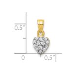 10k CZ Cluster Heart Charm - Image 3