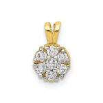 10k Small CZ Flower Charm
