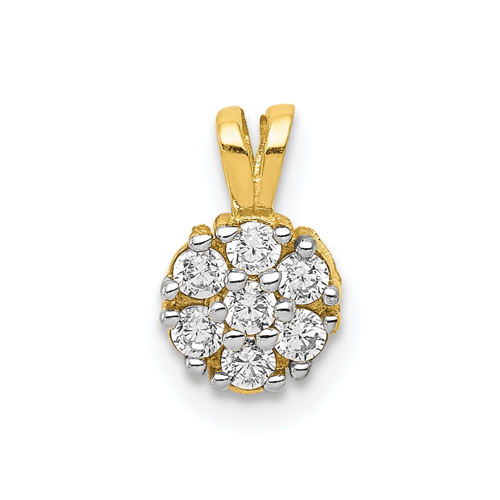 10C991.jpg 10k Small CZ Flower Charm - Image 1