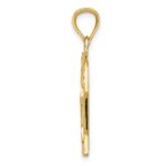 10K Satin Diamond-cut Crooked Heart Pendant - Image 2