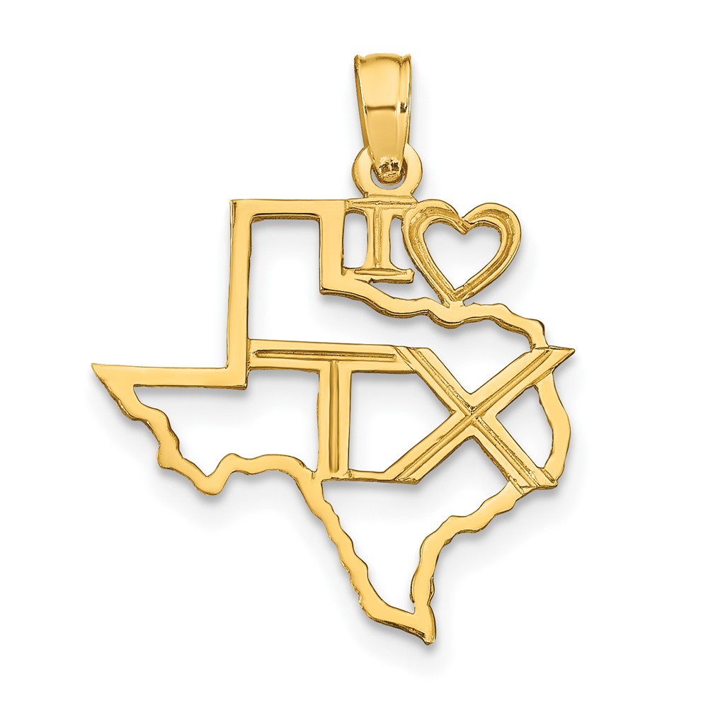 10D1190.jpg 10K Solid Texas State Pendant - Image 1